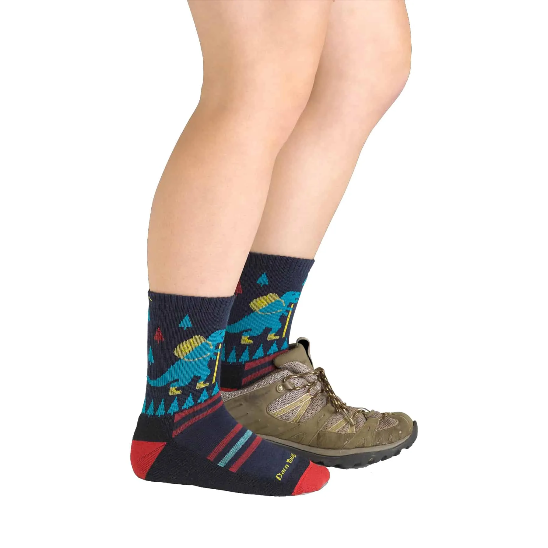 Darn Tough Kids Ty-Ranger-Saurus Micro Crew Lightweight Hiking Sock- Eclipse