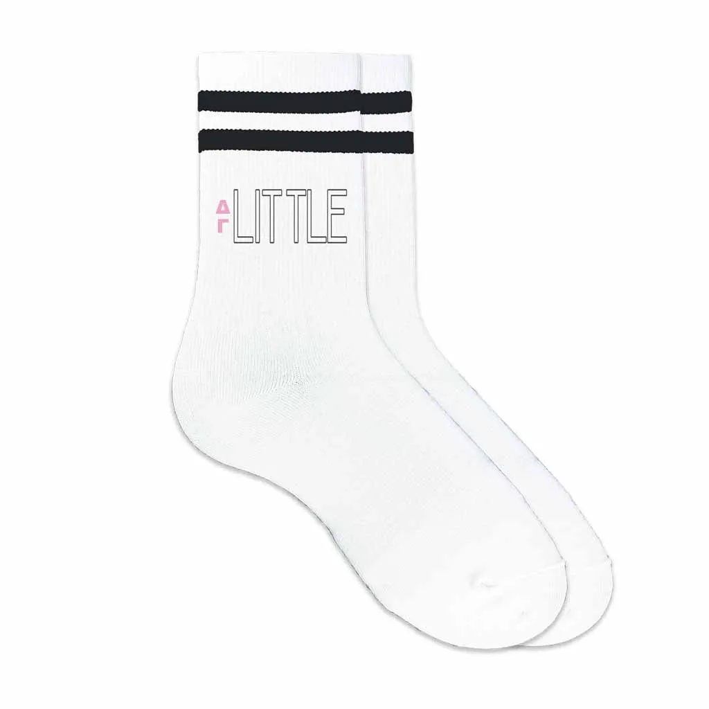 Delta Gamma Sorority Greek Letters Striped Cotton Crew Socks for Big & Little