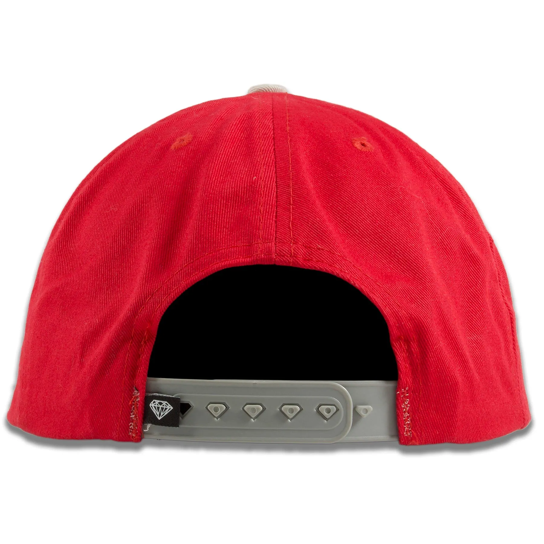 Diamond Supply Co Red on Gray Snapback Hat