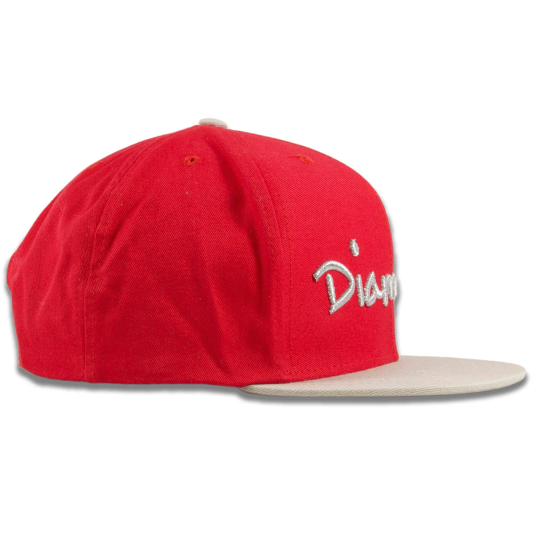 Diamond Supply Co Red on Gray Snapback Hat