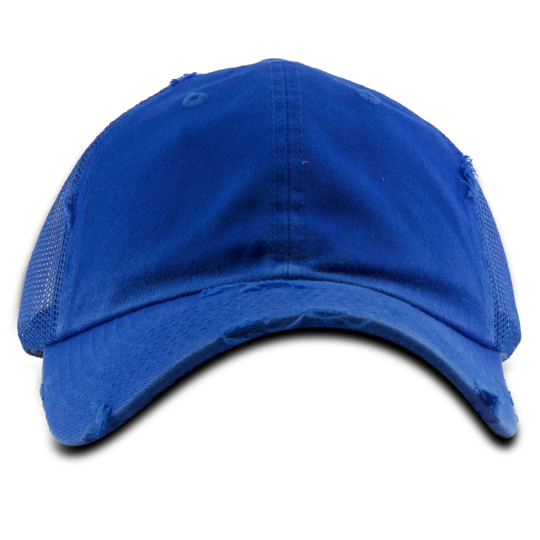 Distressed Mesh-Back Royal Blue Dad Hat with Tucker Snapback - Shop Now