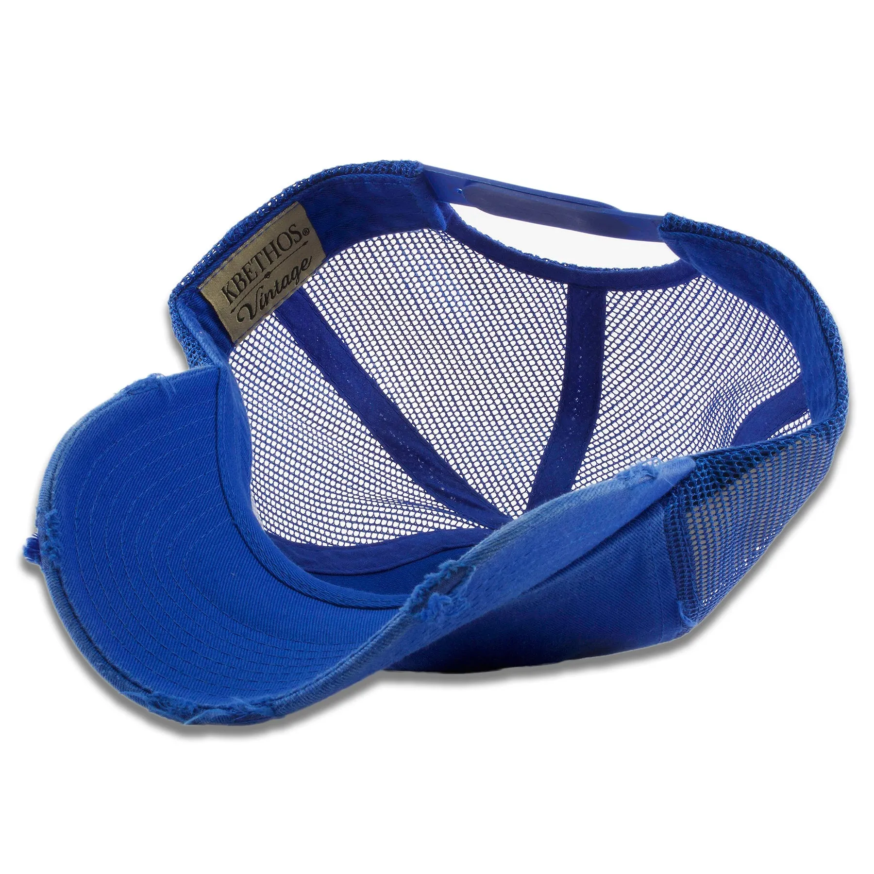 Distressed Mesh-Back Royal Blue Dad Hat with Tucker Snapback - Shop Now