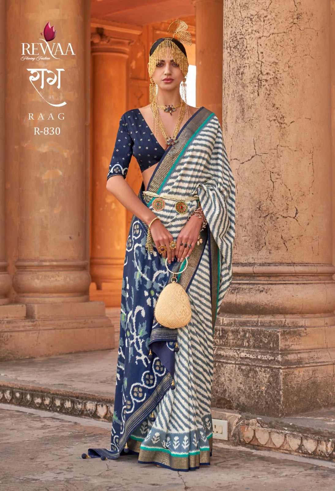 Elegant Blue Patola Silk Saree for Women