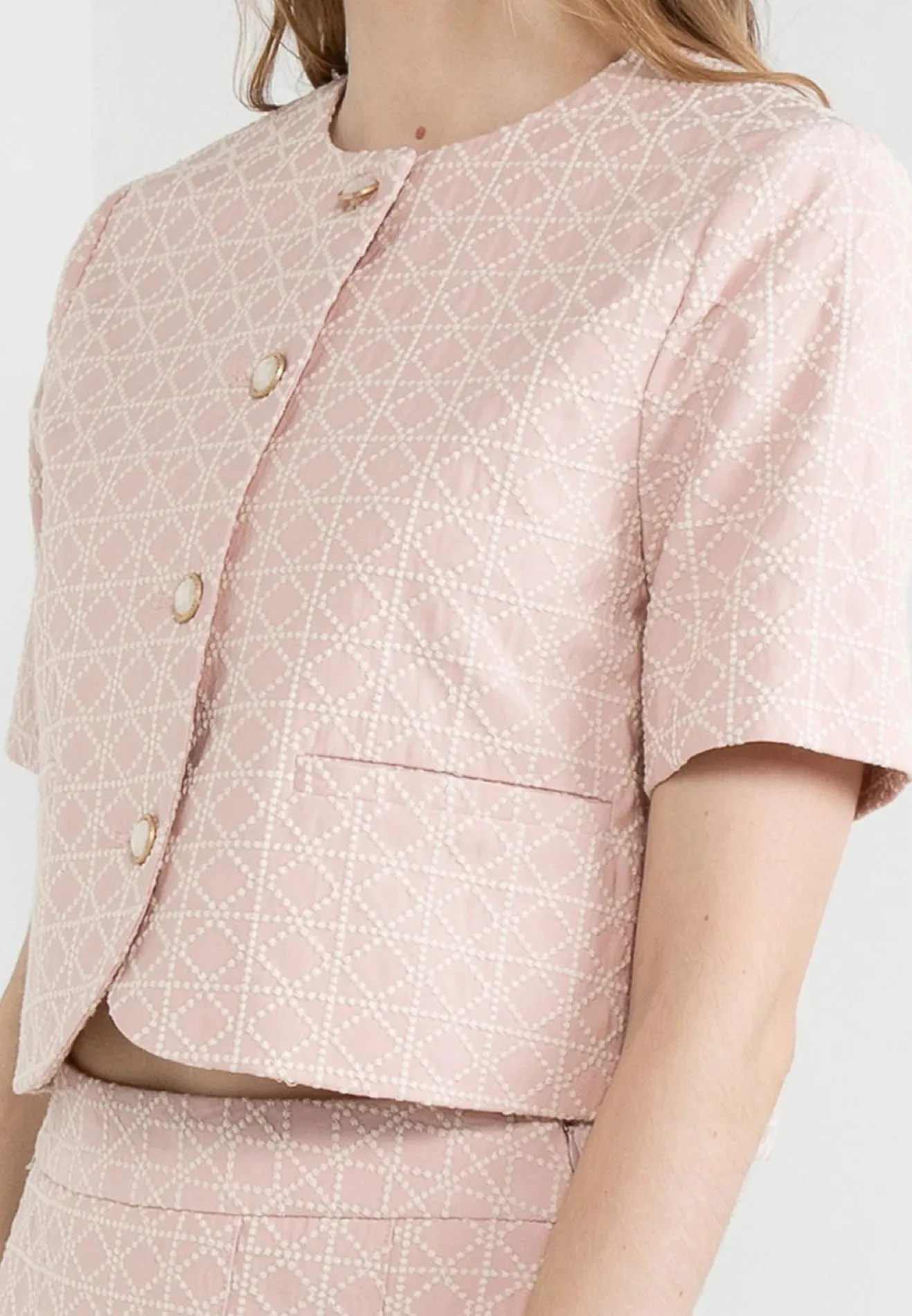 ELLE Apparel Vintage Embroidered Button-Up Top