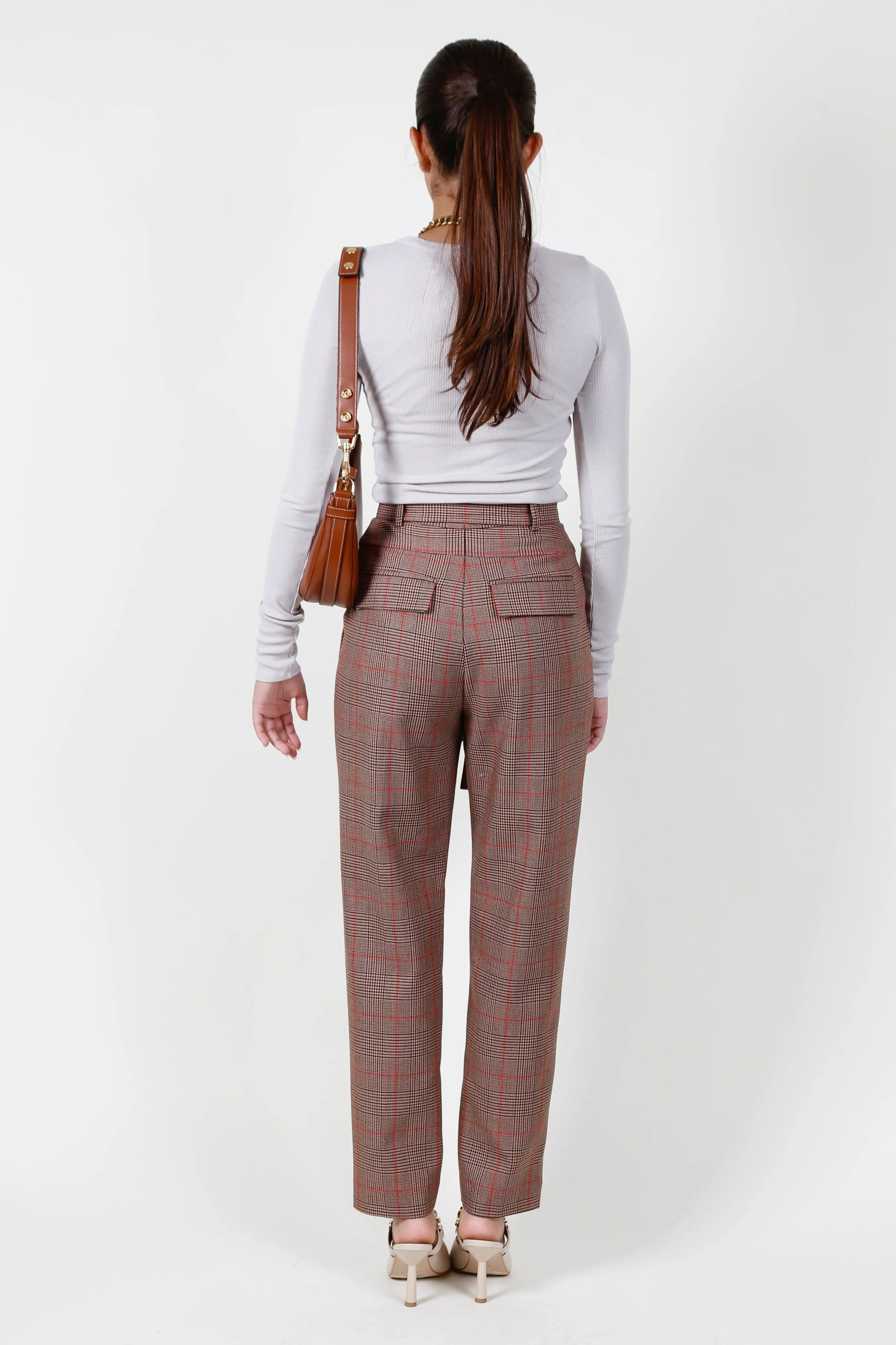 EQUIPMENT | Saree High Rise Tapered Trousers - Plaid