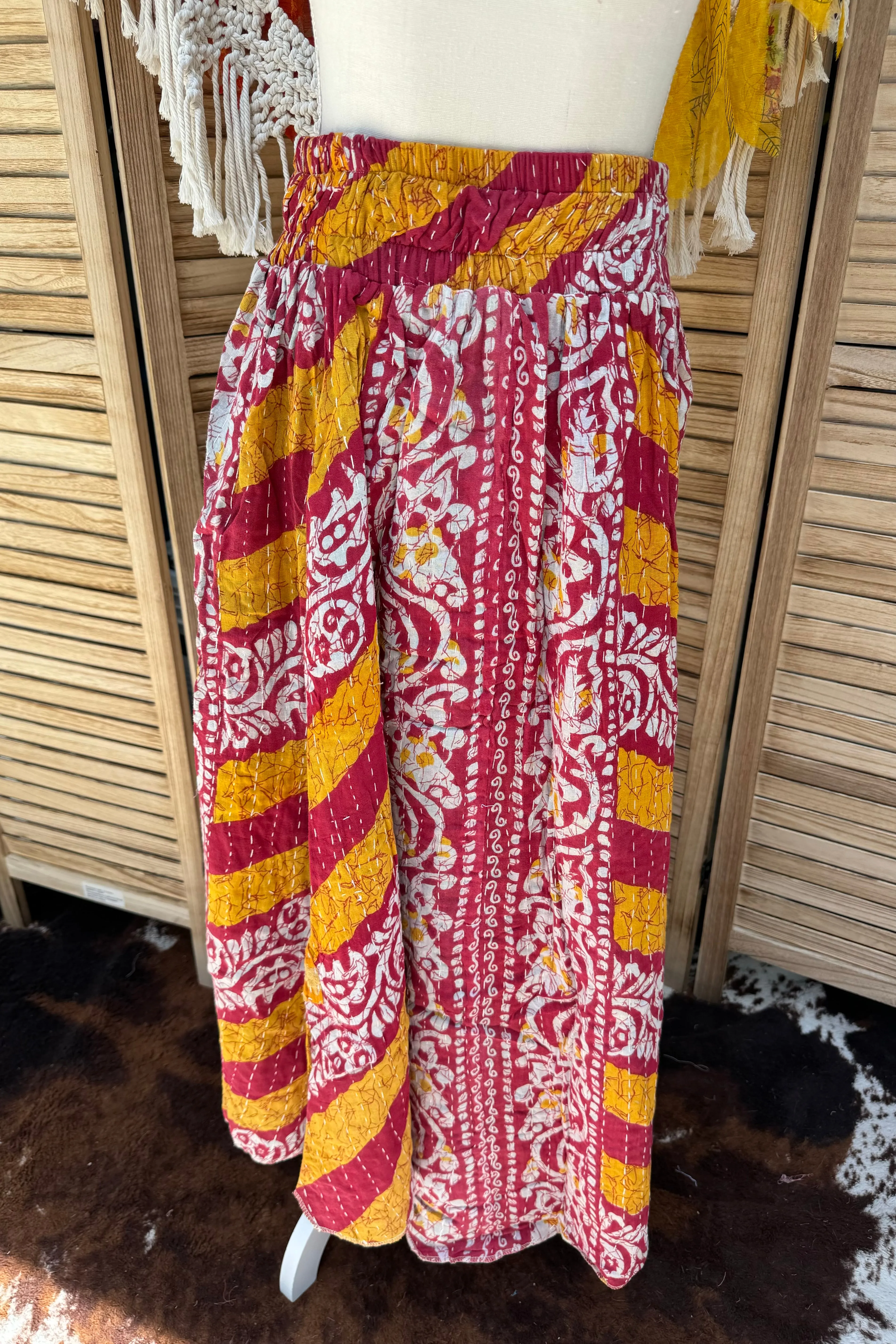 Ever After Reversible Kantha Maxi Skirt Combo 1