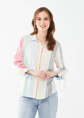 FDJ shirt 7332715, rainbow stripe viscose