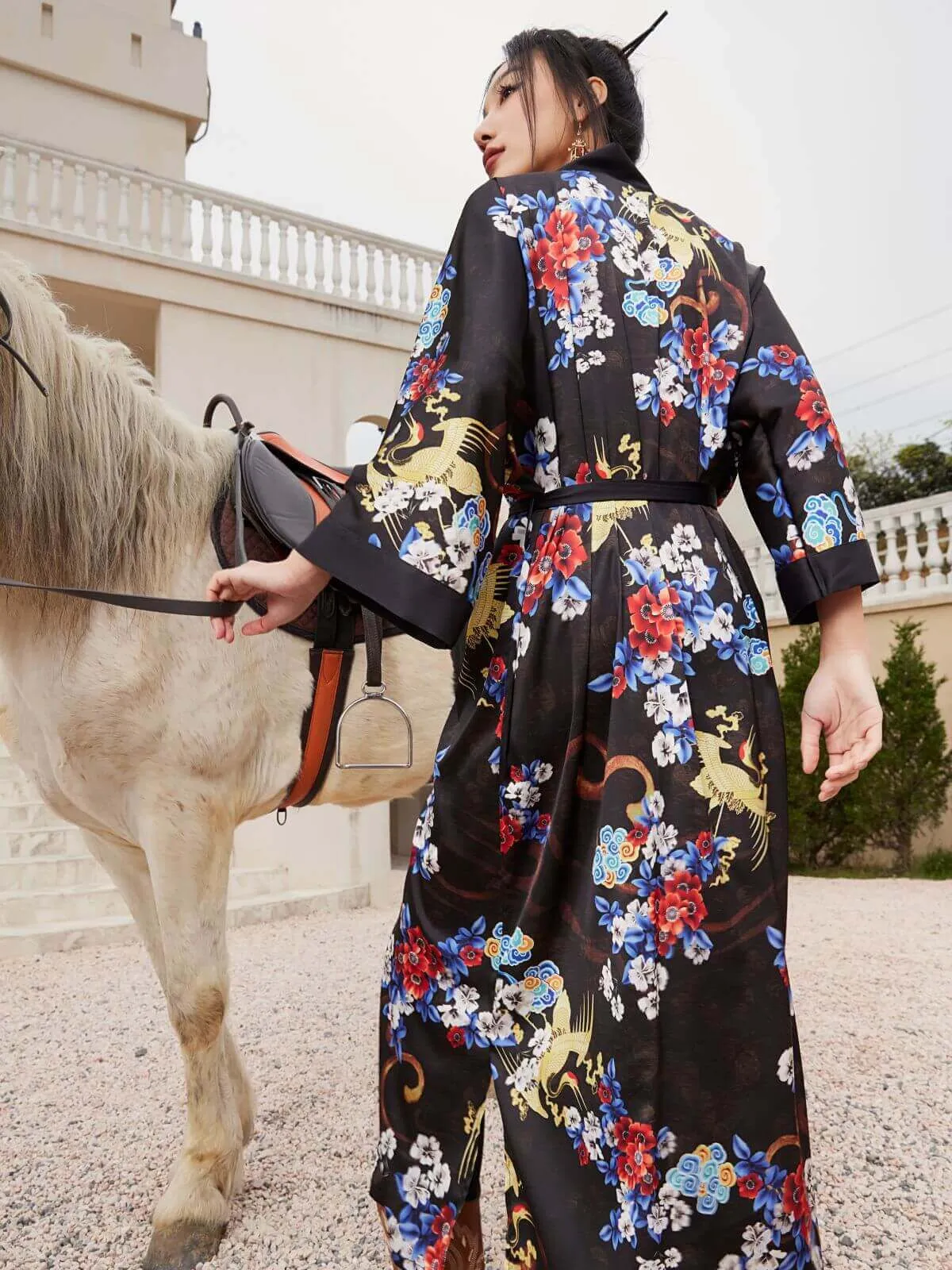 Floral Dragon Kimono Robe