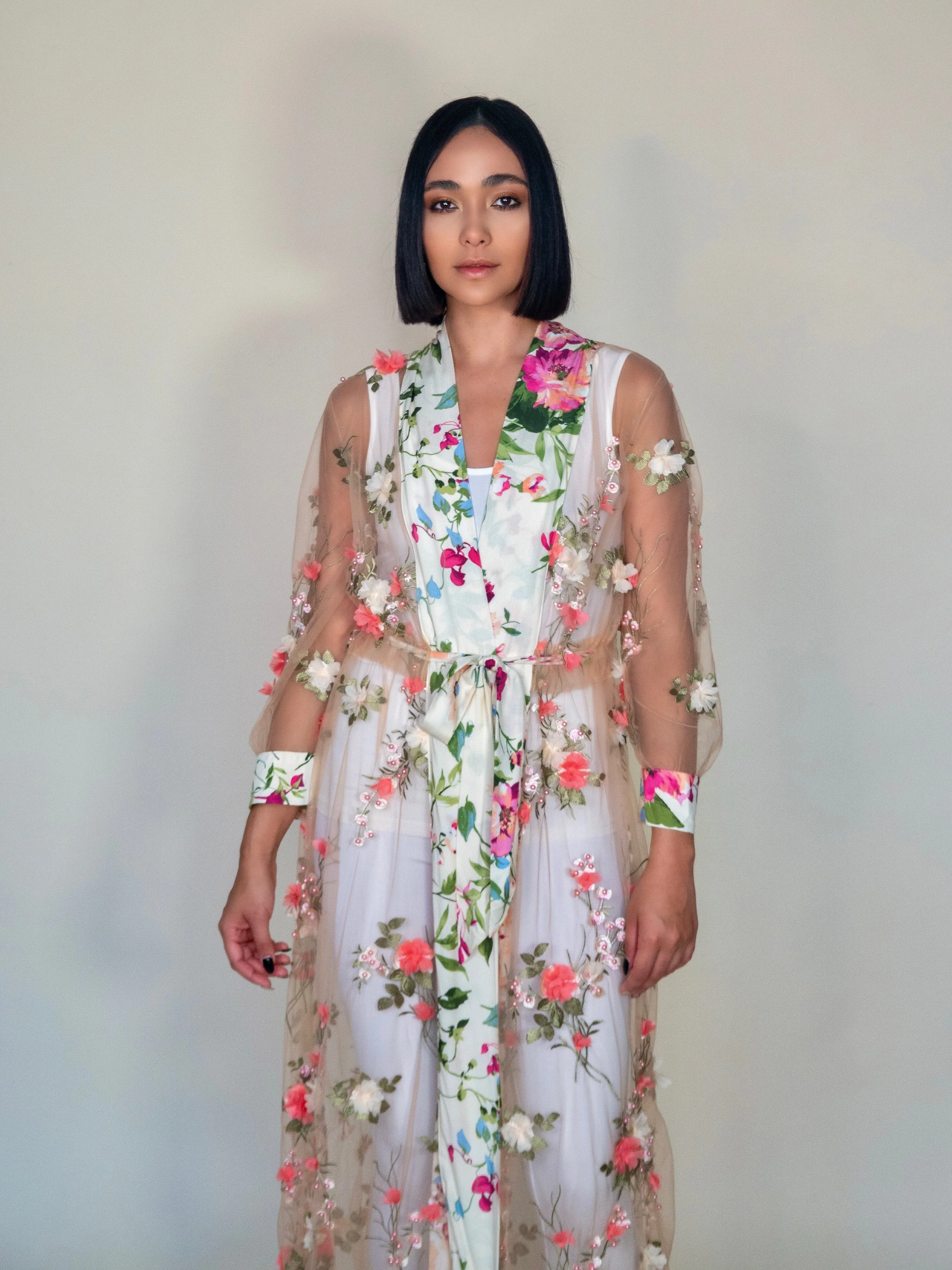 Floral Fantasy Kimono - Pink Floral Kimono Pink Kimono