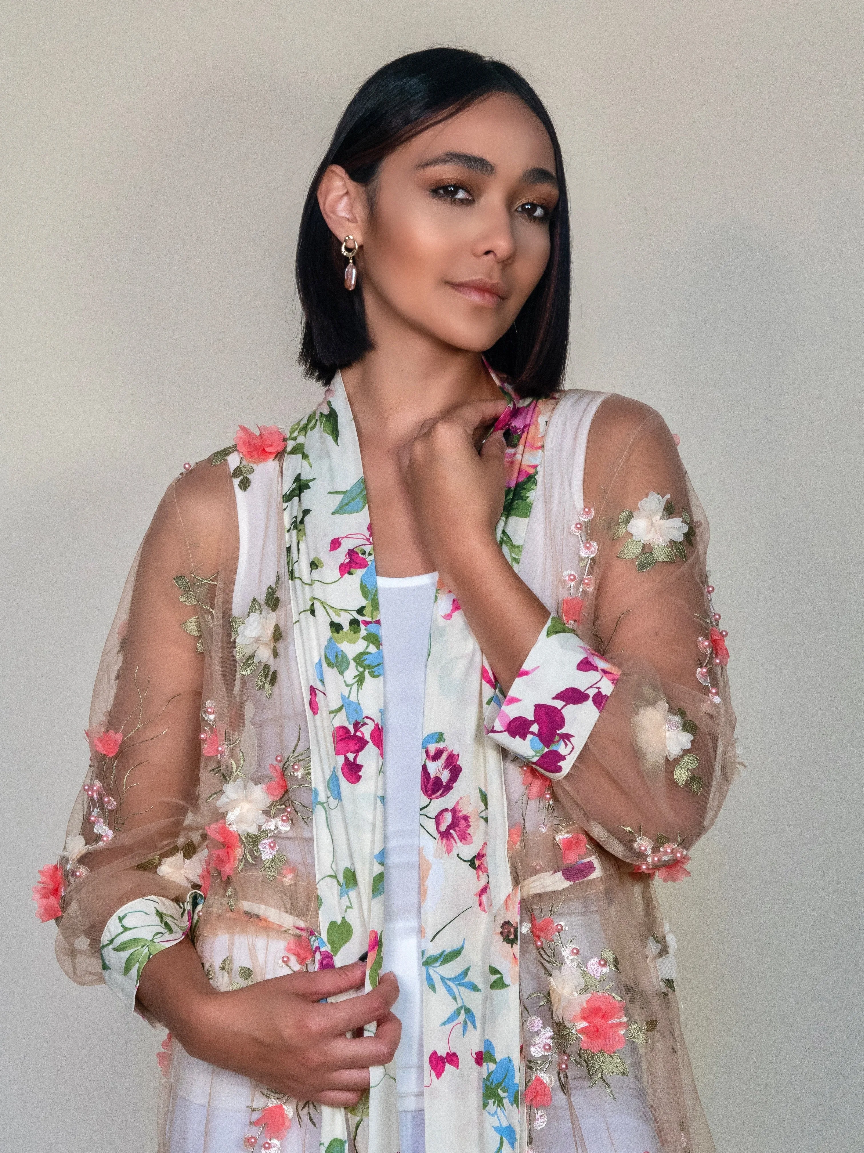 Floral Fantasy Kimono - Pink Floral Kimono Pink Kimono