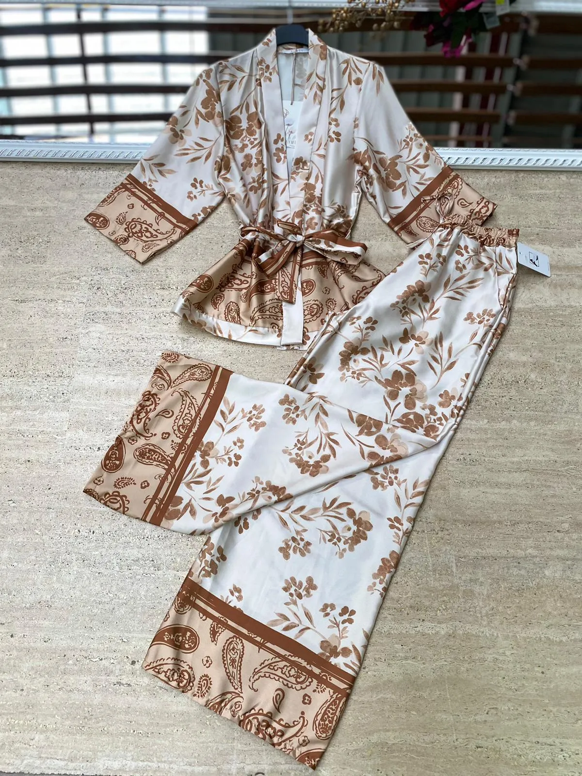 Full-length kimono pants