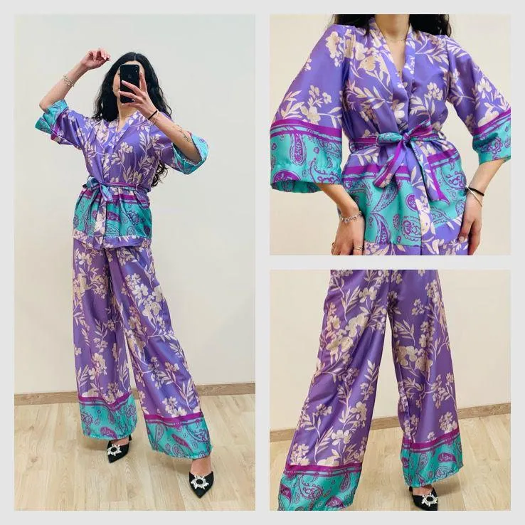 Full-length kimono pants