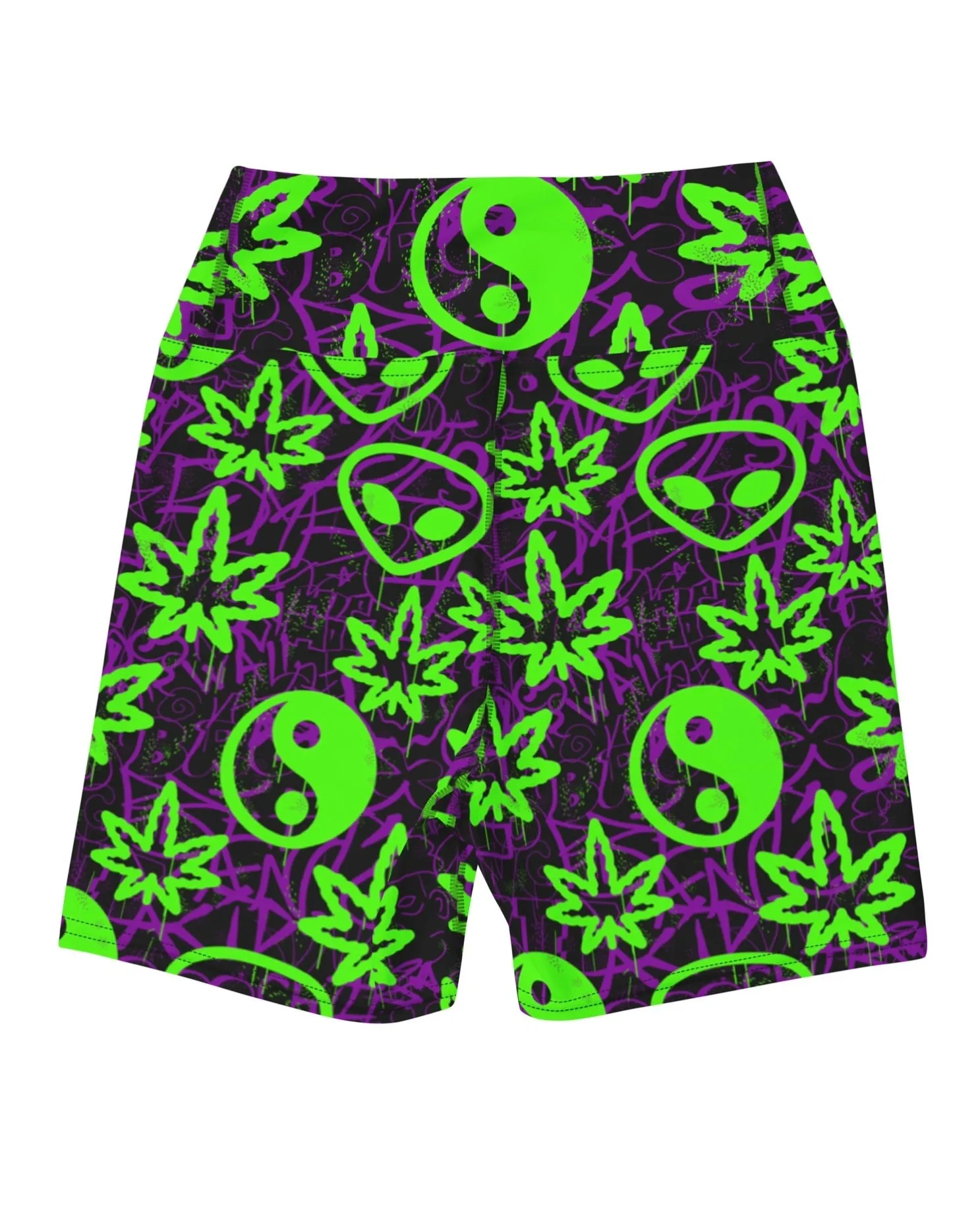 Ganja Graffiti Yoga Shorts