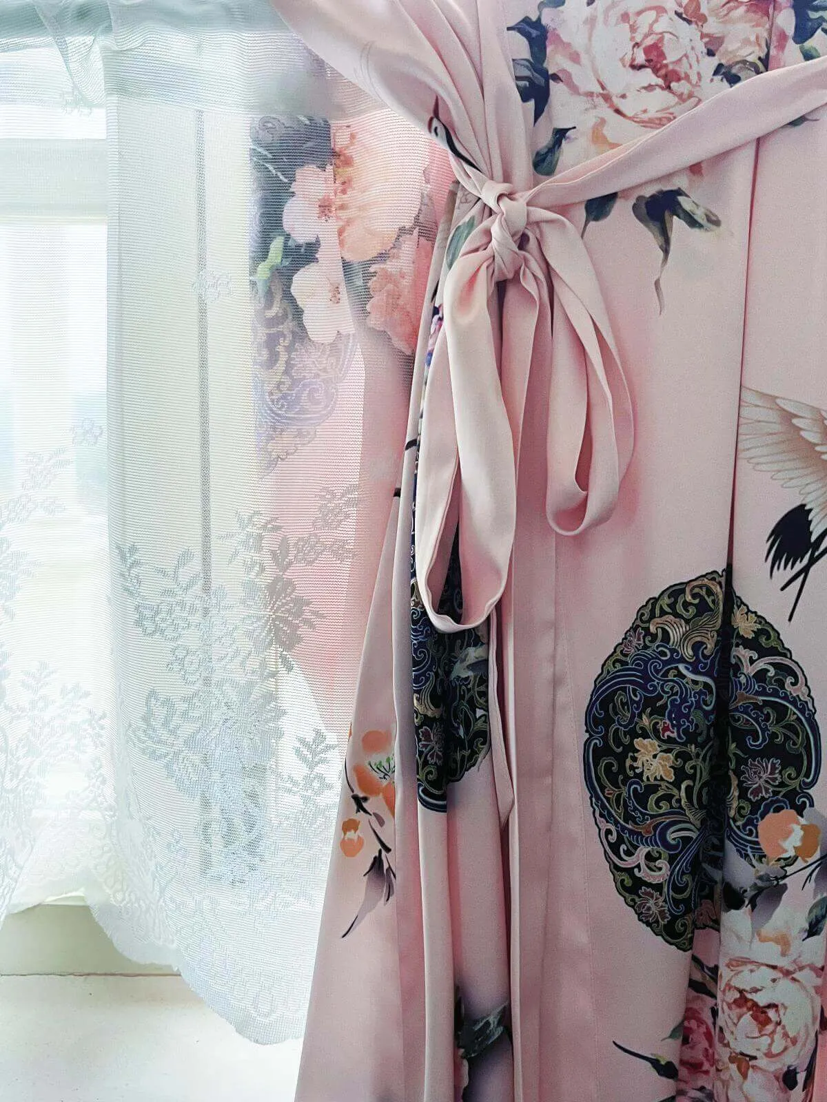 Garden Crane Kimono Robe