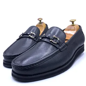 GB penny loafers black men textured.