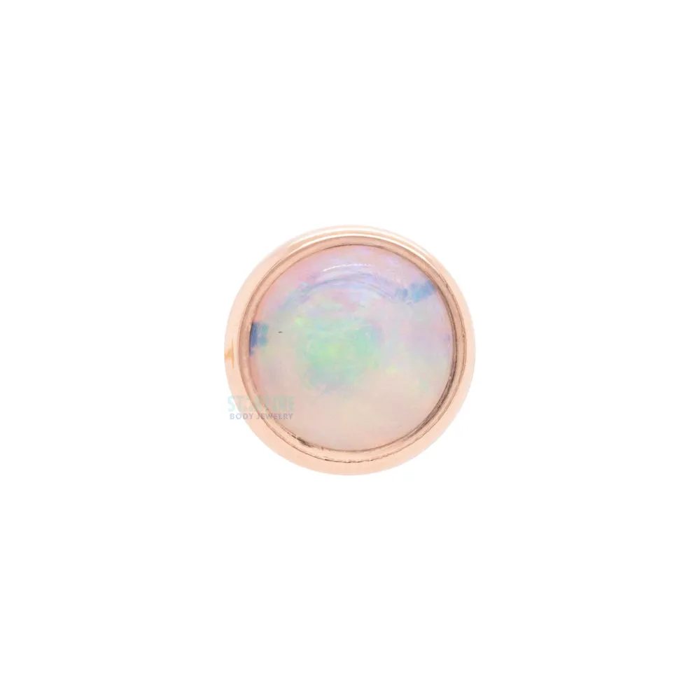 Genuine White Opal in Cup Setting Nostril Screw in Gold