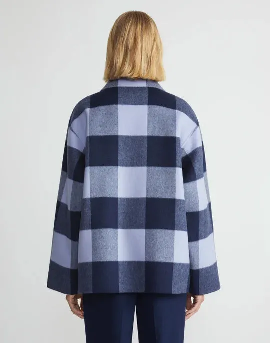 Gingham swing coat