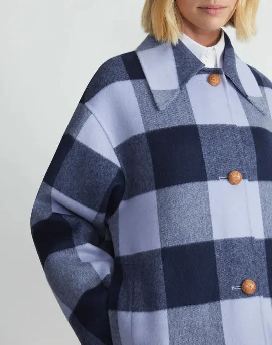 Gingham swing coat