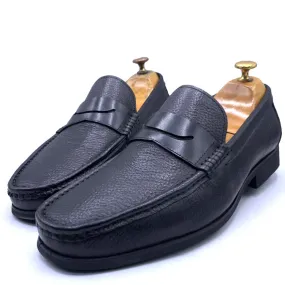 GL leather loafers - black | men's textured shoes.