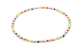 Gold and Rainbow Ball Bracelet - Shimmering Jewelry for a Colorful Touch