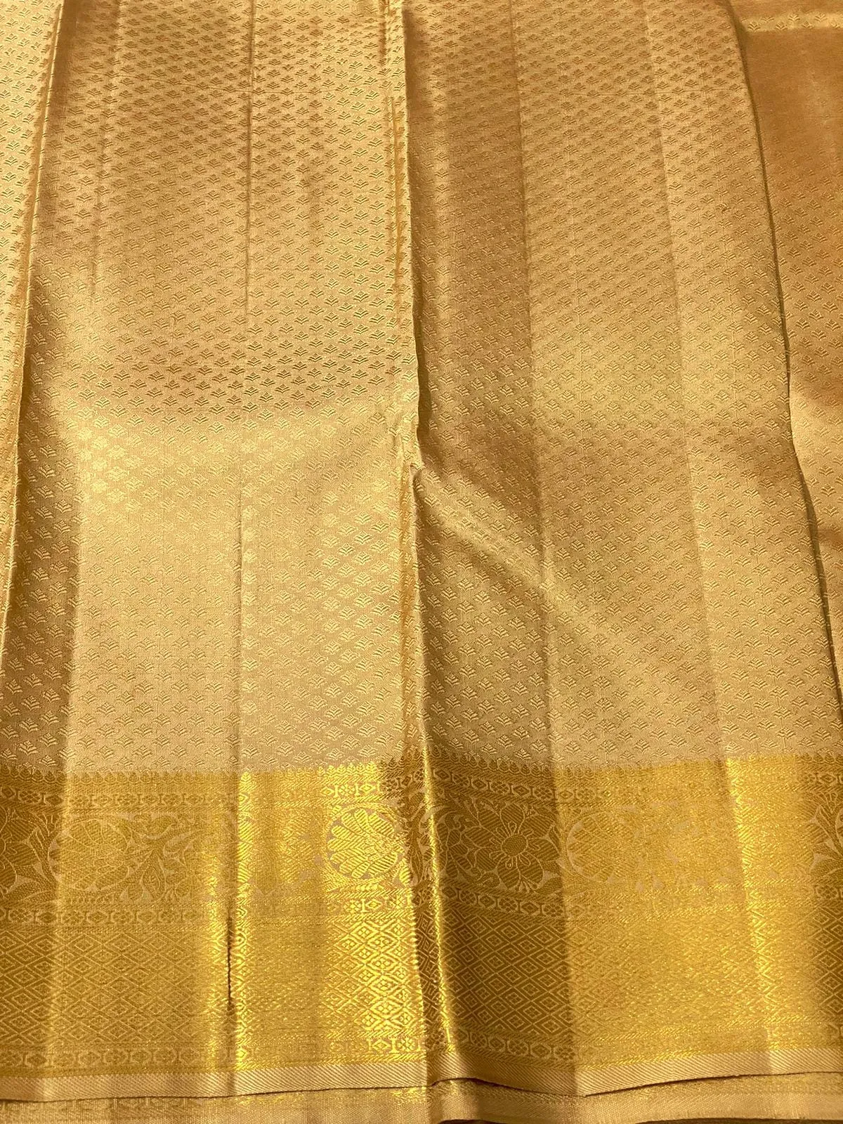 Golden Kanjivaram Bridal Silk Saree for Women - PRIYA001GKS by Vyshali