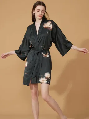 Golden Lotus Short Kimono Robe - Top Result