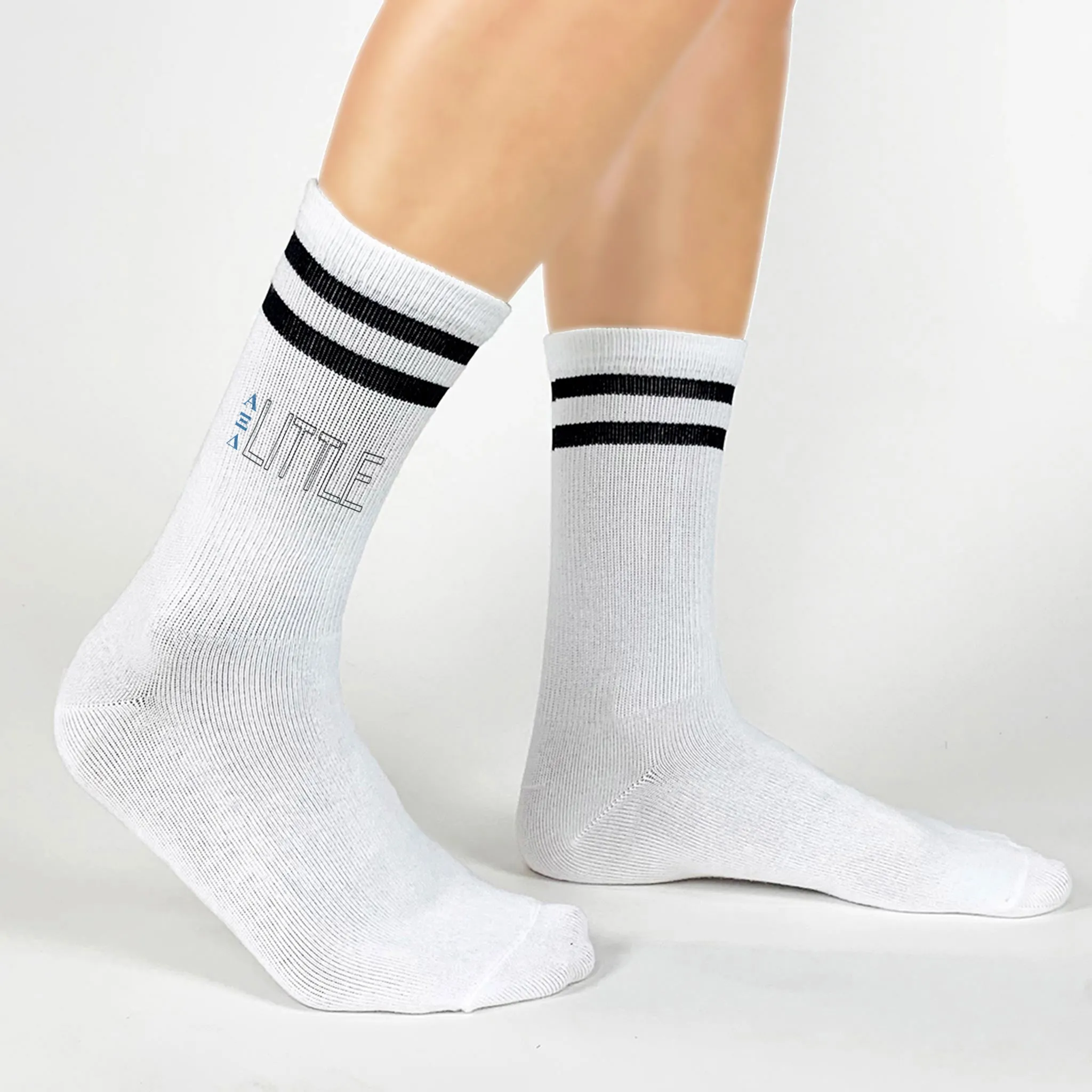 Greek Letter Sorority Socks - Striped Cotton Crew Socks for LITTLES