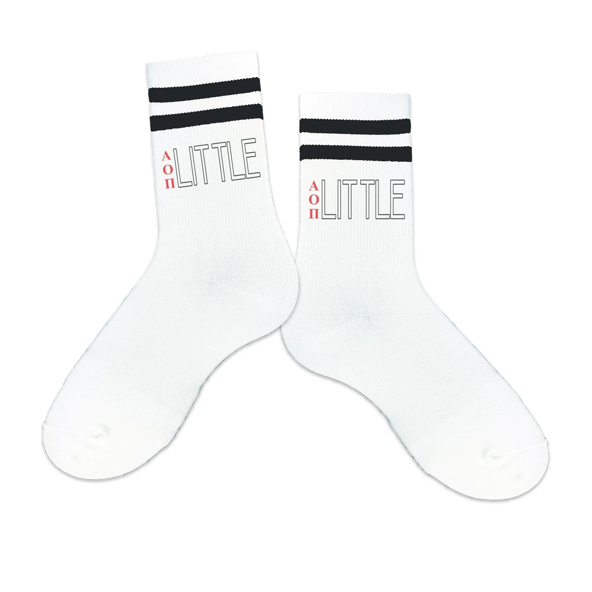 Greek Letter Sorority Socks - Striped Cotton Crew Socks for LITTLES