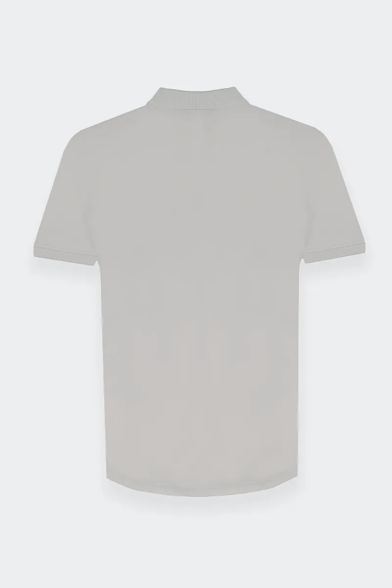 Grey cotton stretch polo shirt.