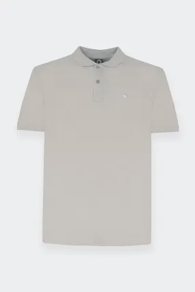 Grey cotton stretch polo shirt.