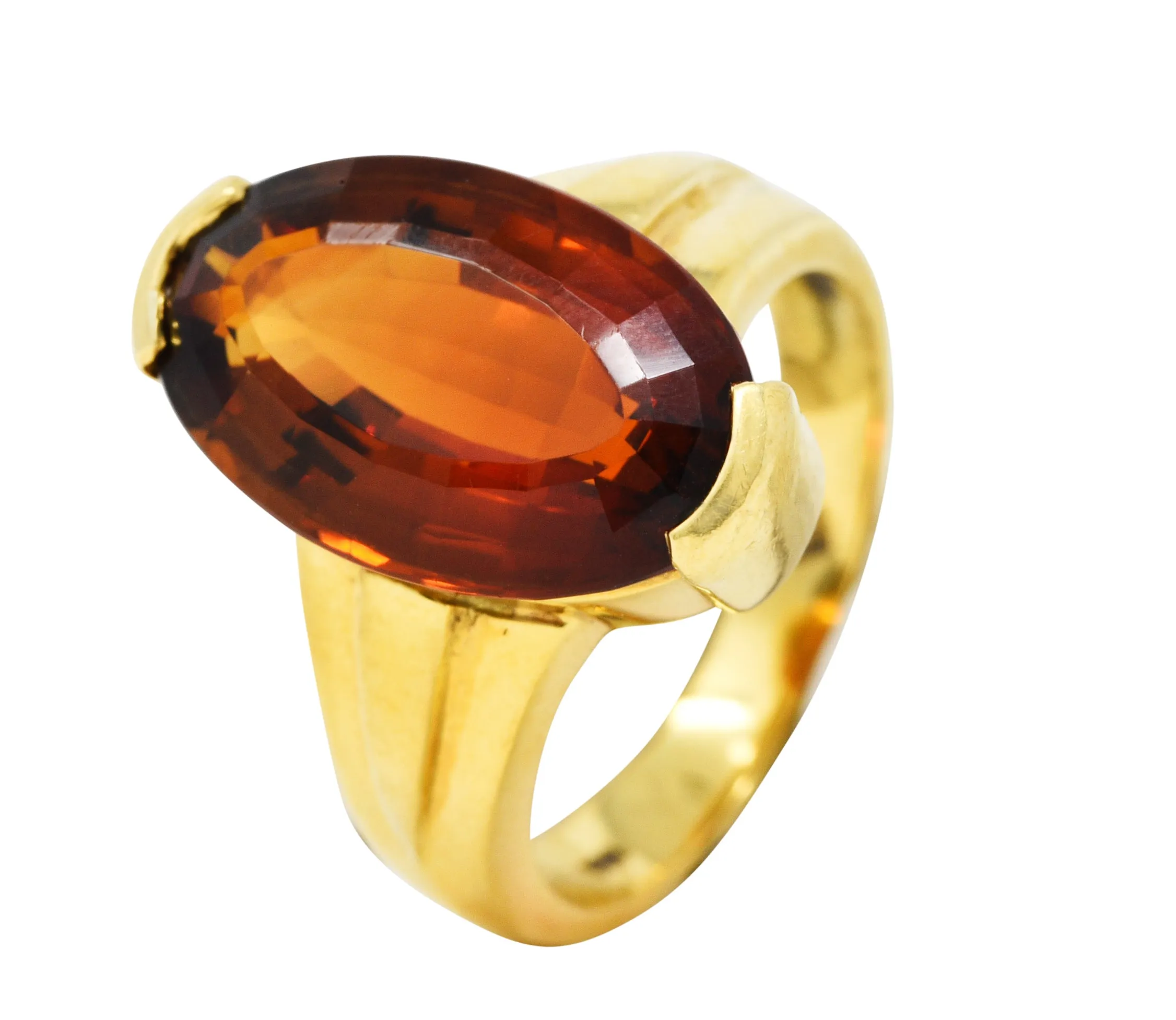 H. Stern Vintage Citrine 18 Karat Gold Gemstone Ring