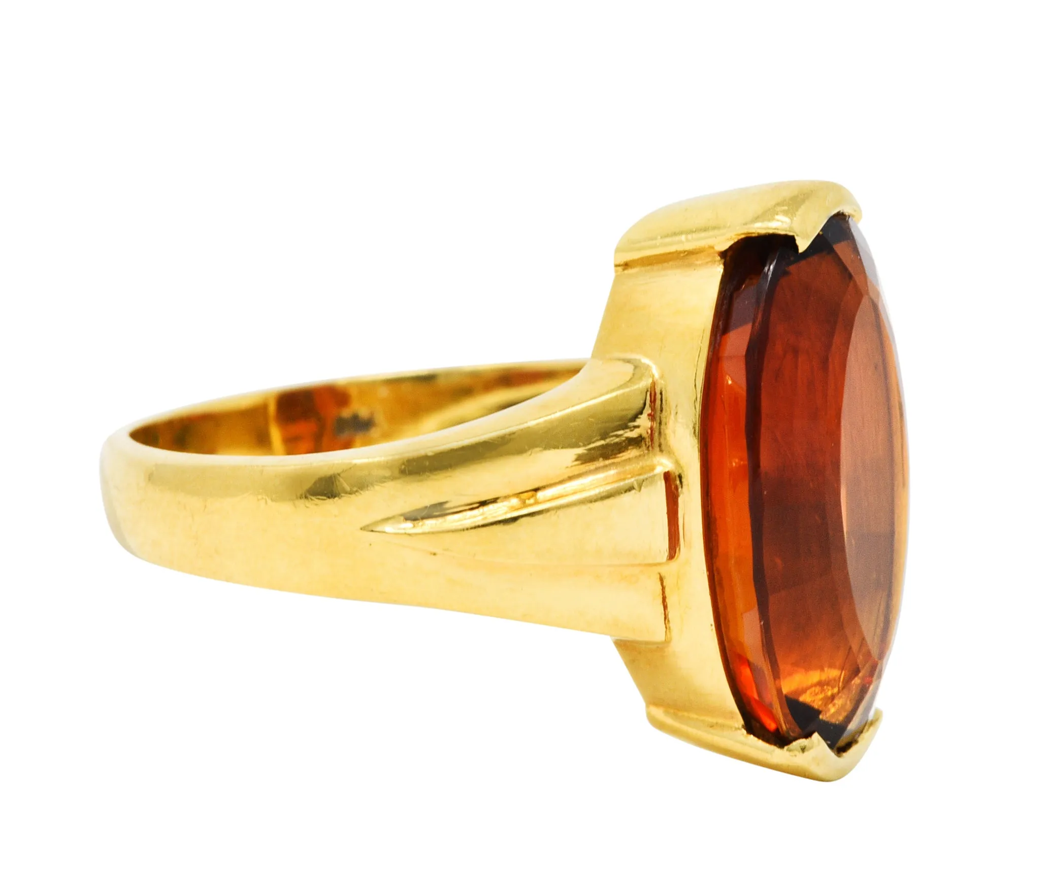 H. Stern Vintage Citrine 18 Karat Gold Gemstone Ring