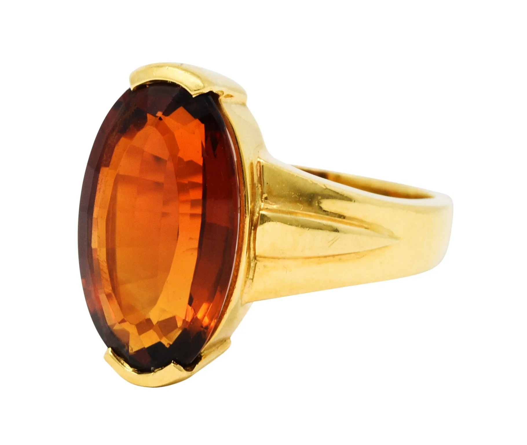 H. Stern Vintage Citrine 18 Karat Gold Gemstone Ring