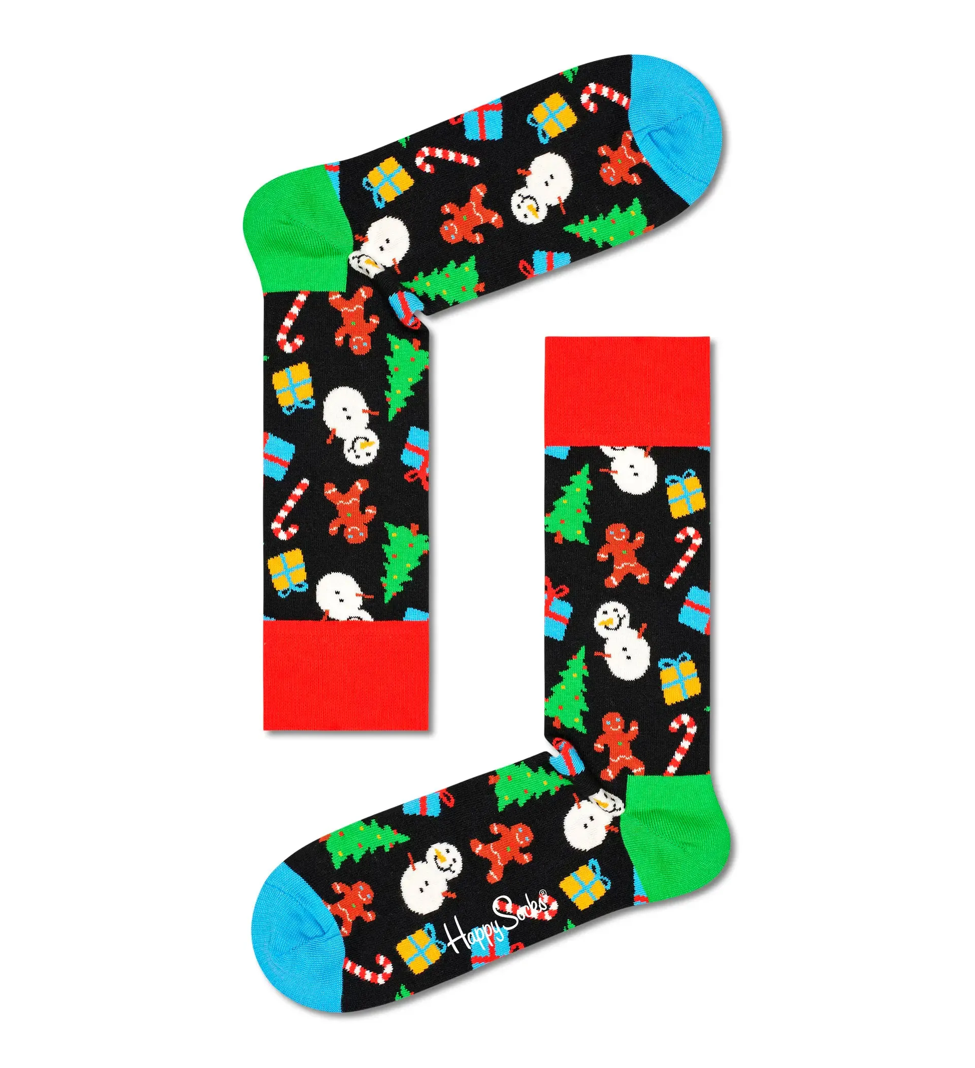 Happy Socks 'Cracker' Christmas Crew Socks - 2 Pairs - Gift Boxed.