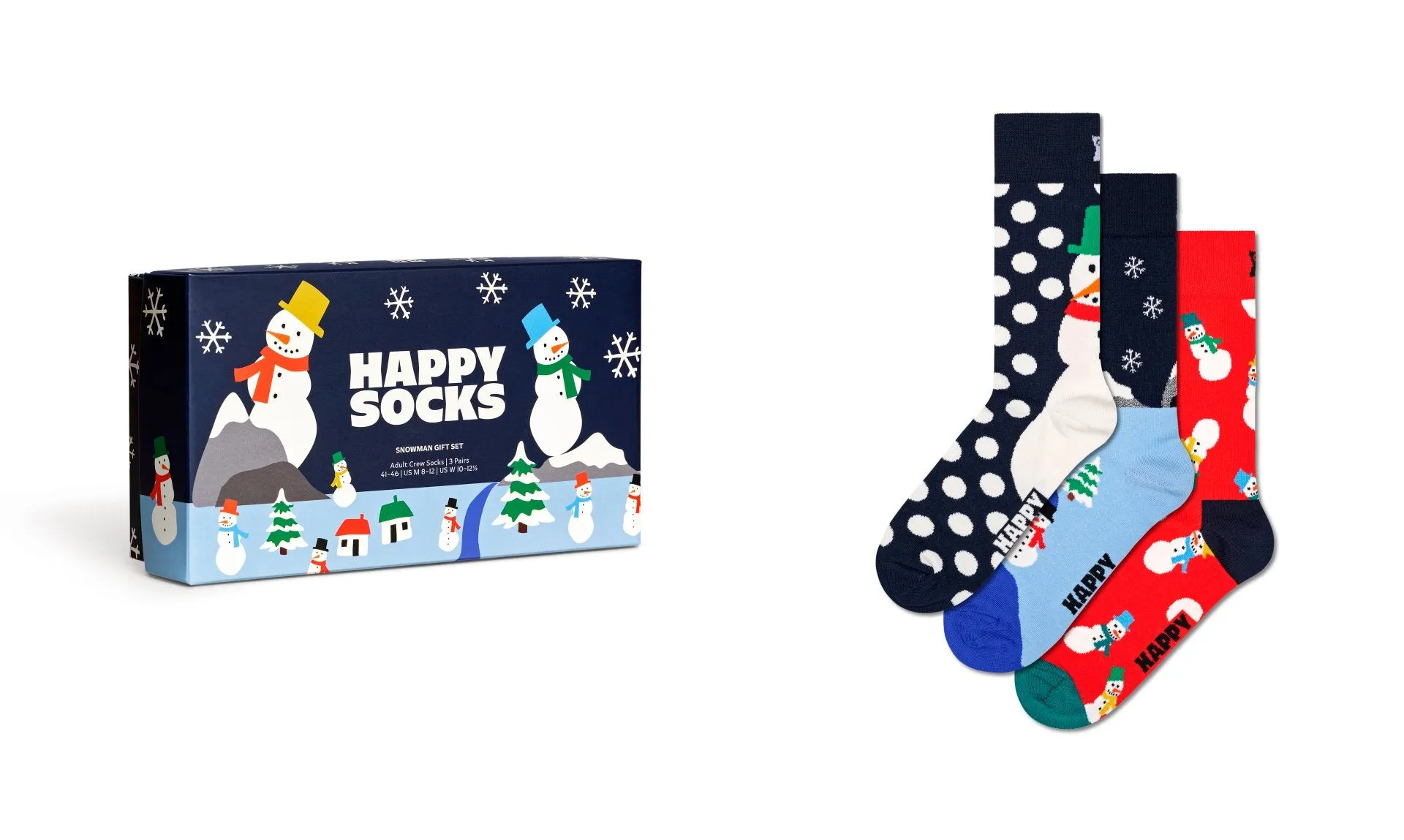 Happy Socks 'Snowman' Christmas Gift Set 3-Pack