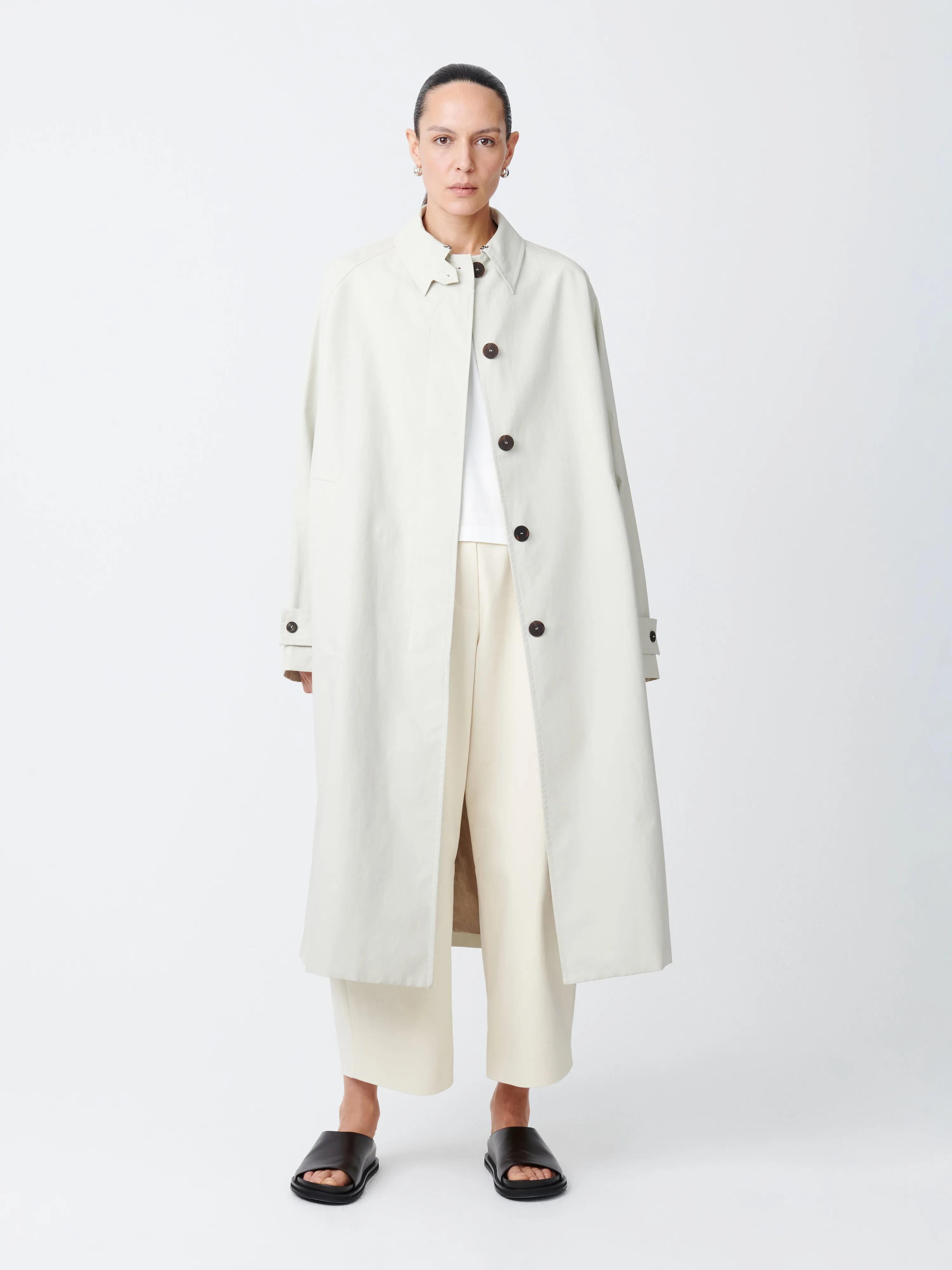 Holin Coated Cotton Coat - Dove