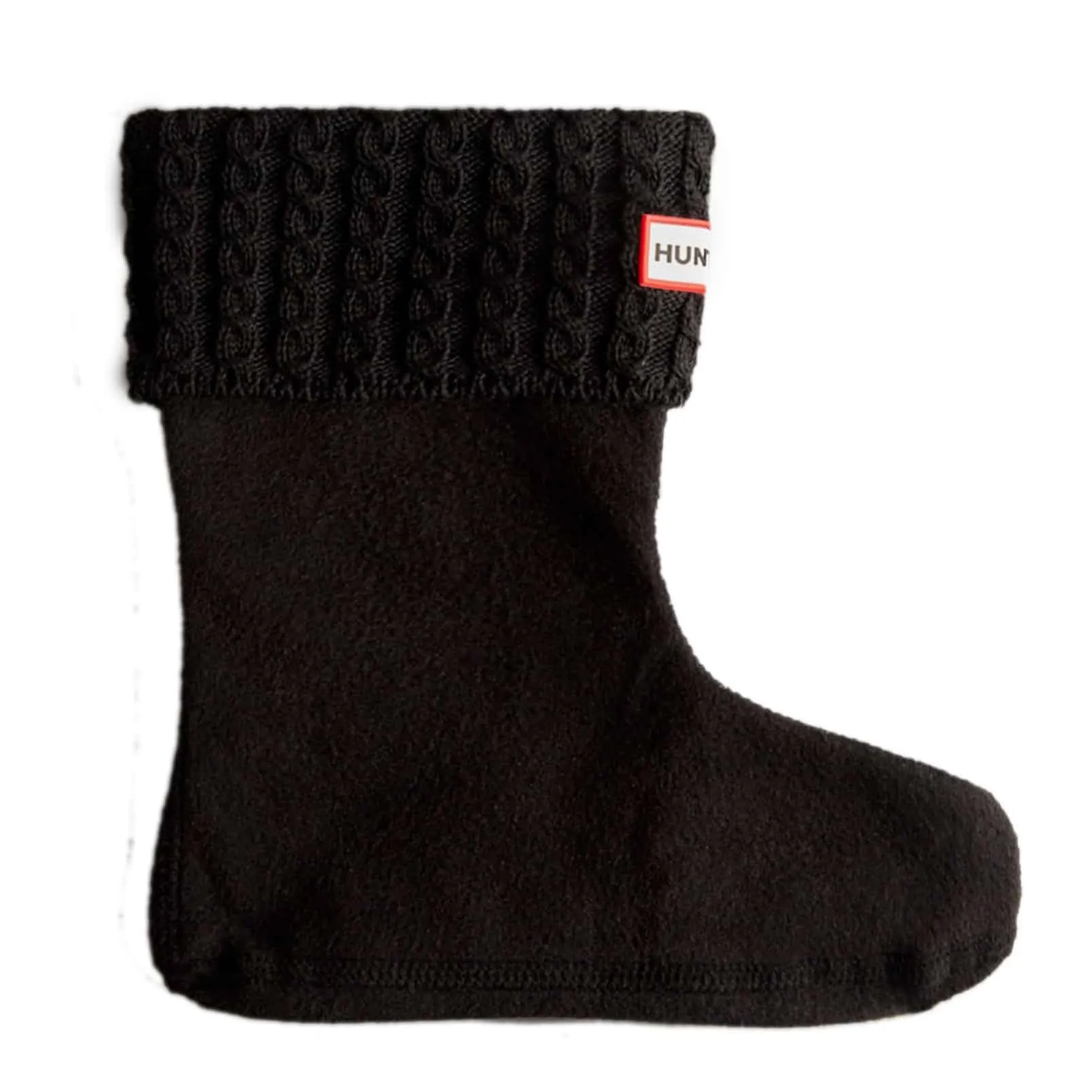 Hunter Recycled Mini Cable Knitted Cuff Short Boot Socks – Black