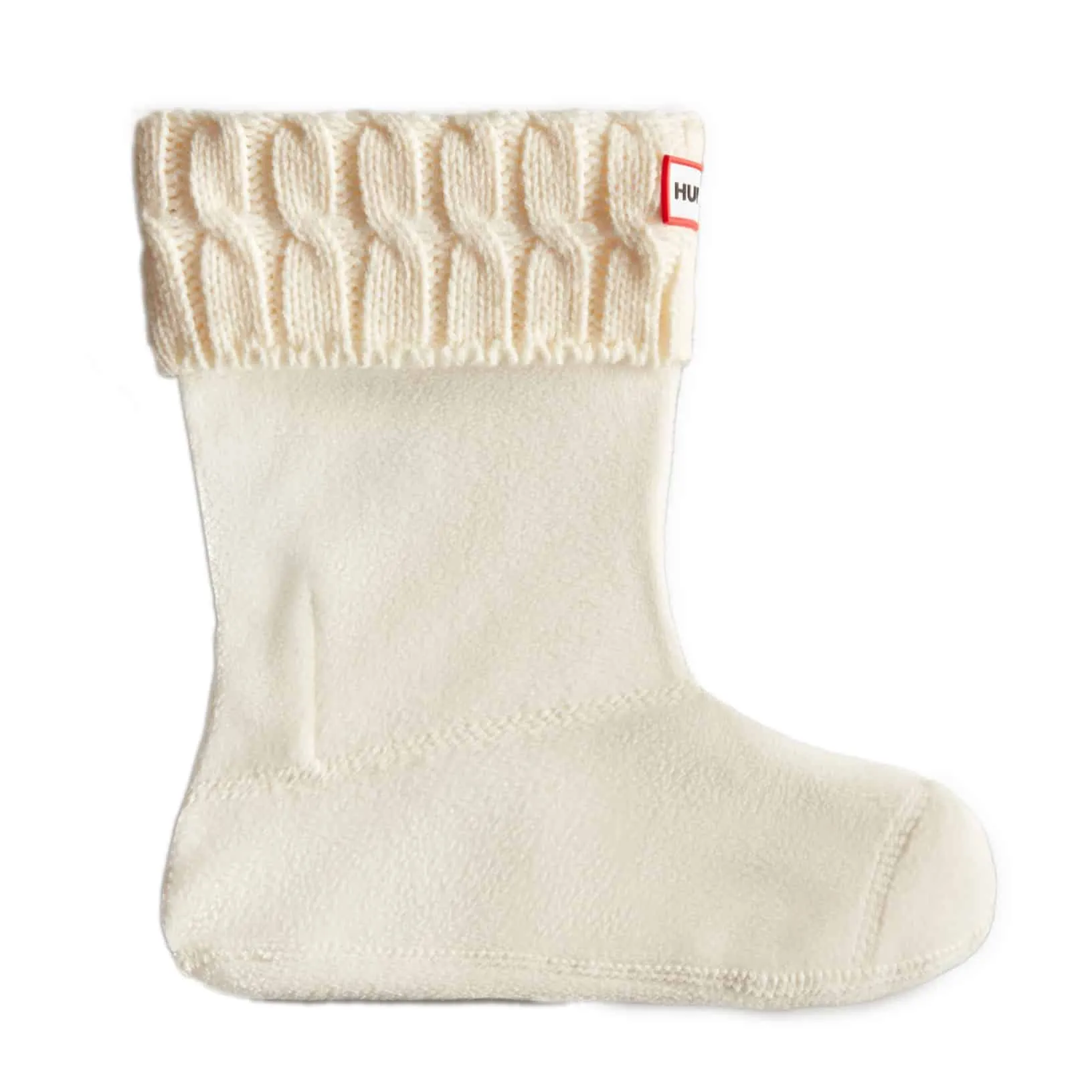 Hunter Recycled Mini Cable Knitted Cuff Short Boot Socks – Hunter White