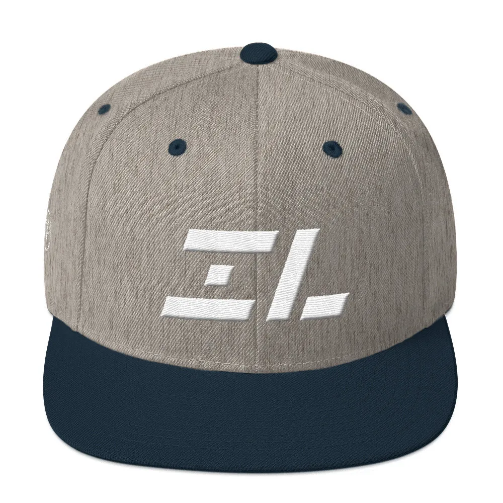 Illinois Hat - Flat Brim Style - White Embroidery - IL - Multiple Color Options Available.