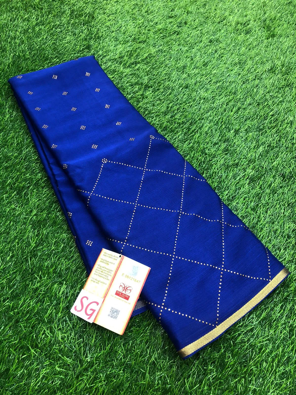 Indigo Blue Silk Saree with Swarovski Crystal work - PDS001MSBL