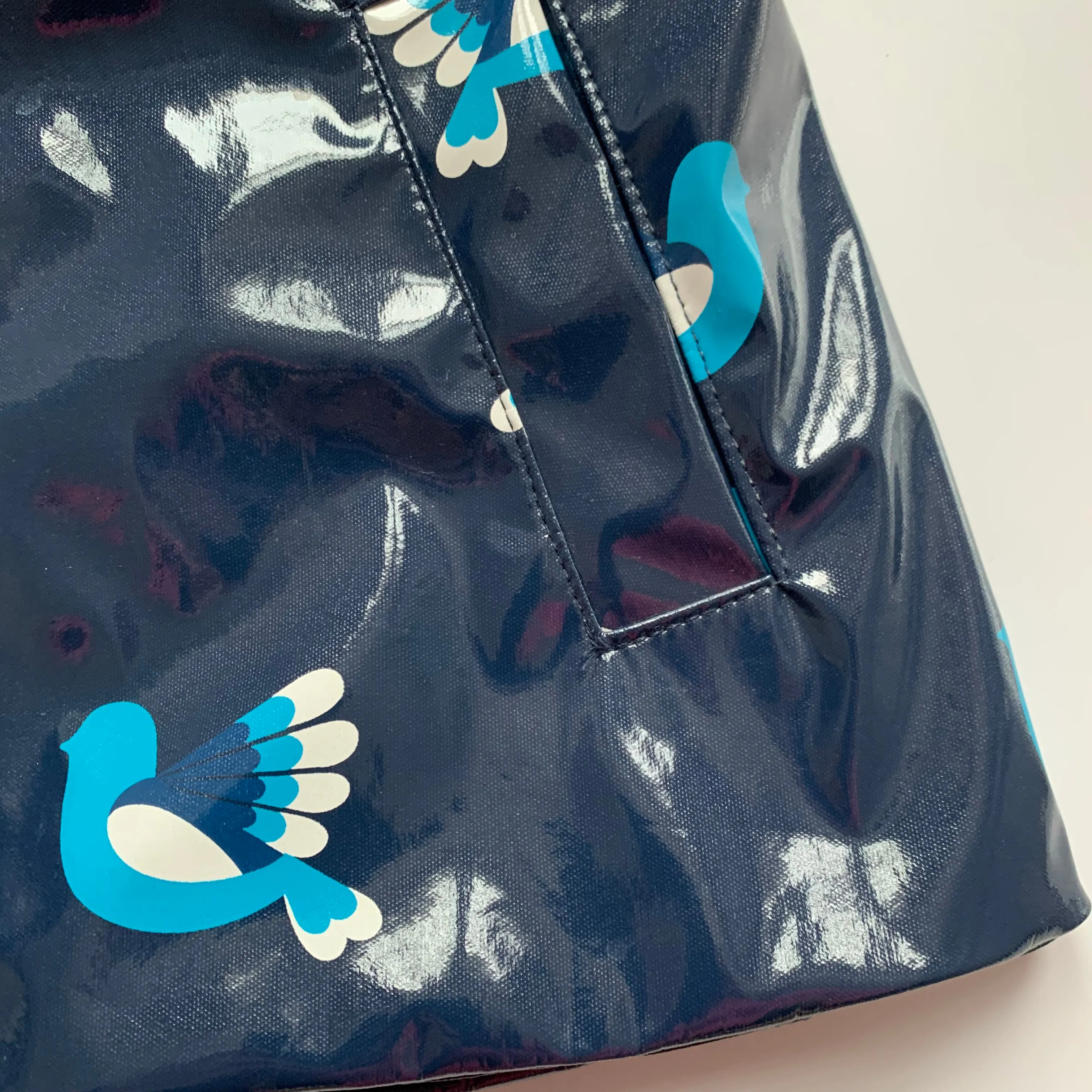 Jacadi Bird Print Raincoat - Navy Blue, Size 36 Months