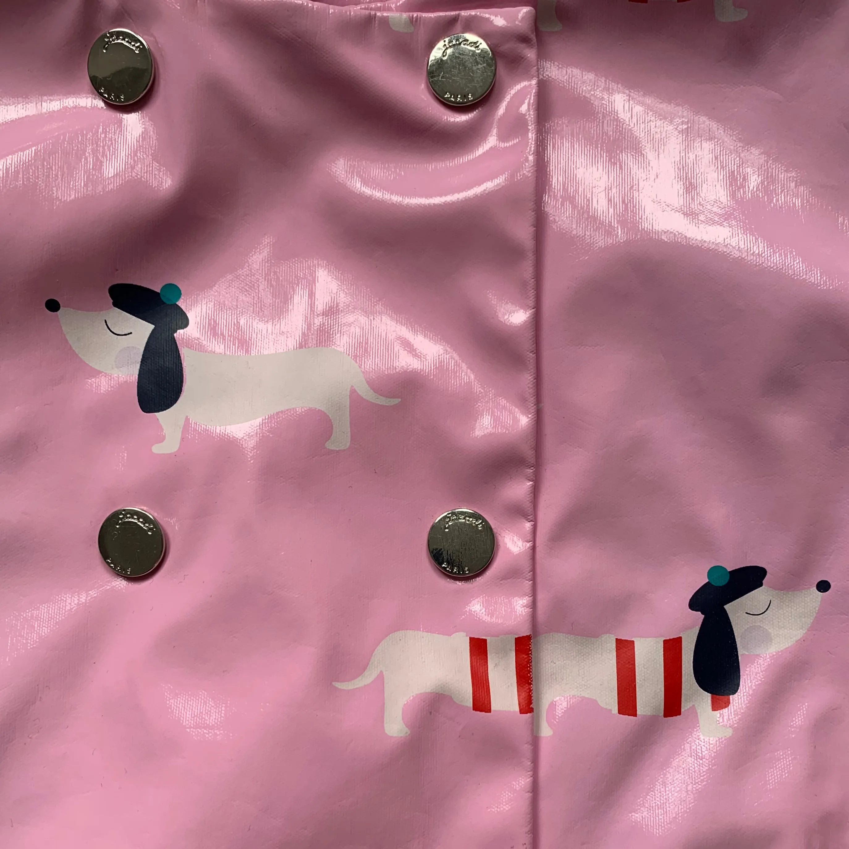 Jacadi Raincoat: Pink Dog Print, 18 Months.