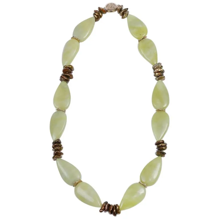 Jade Pearl Gold Necklace - Buy Now