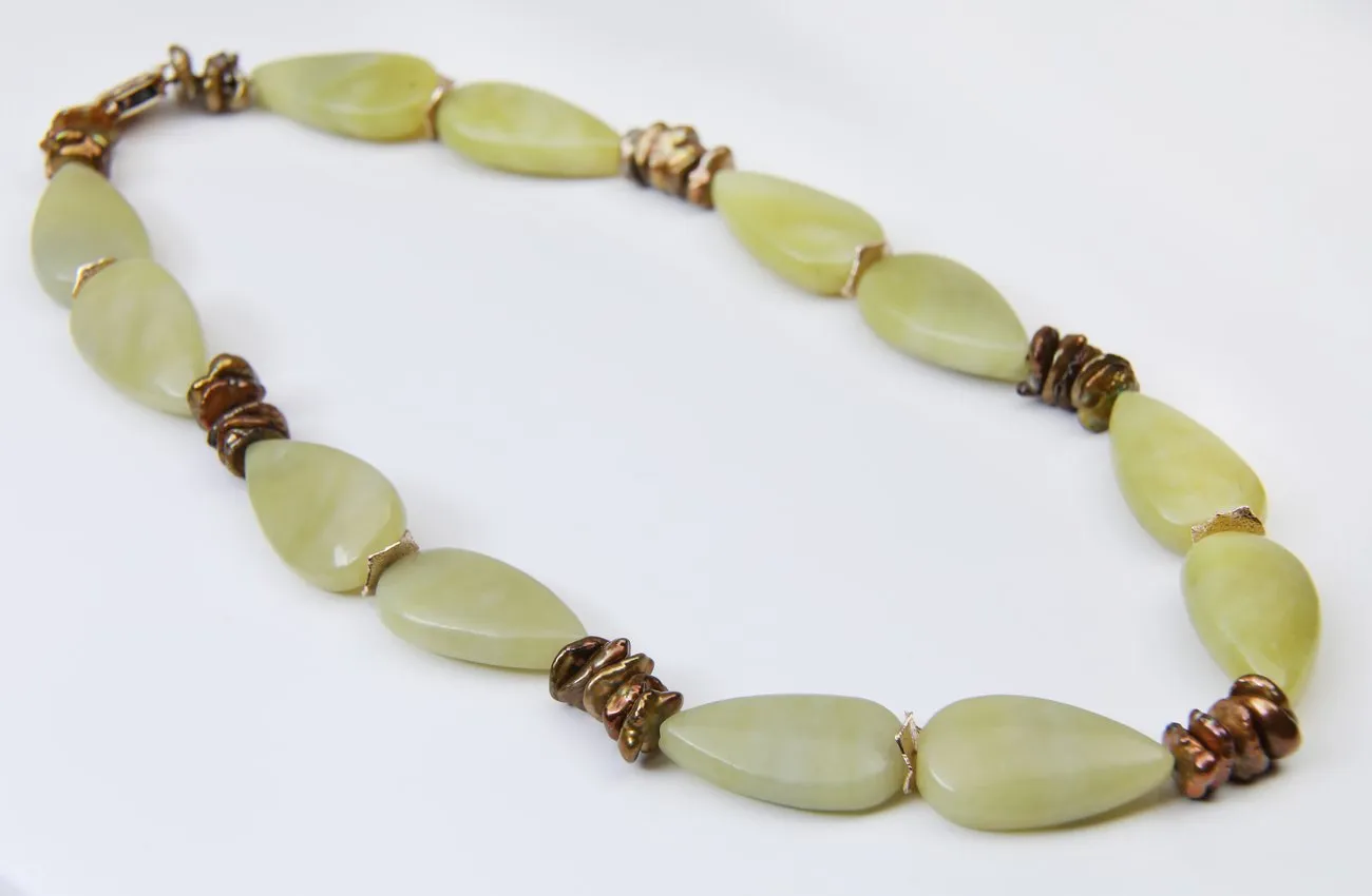 Jade Pearl Gold Necklace - Buy Now