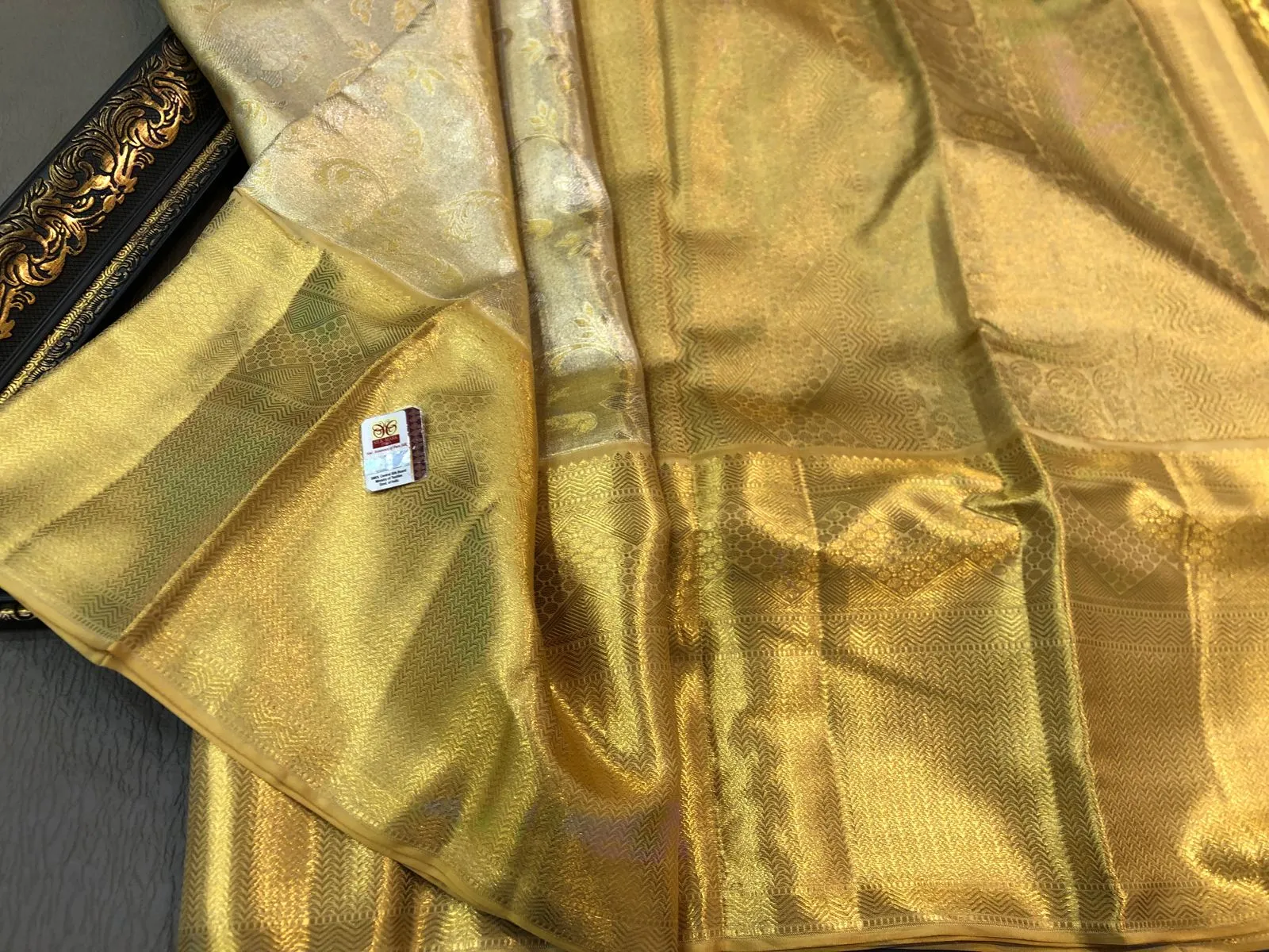 Kalyanamalika - Pure Golden Kanjeevaram Silk Sari for Women