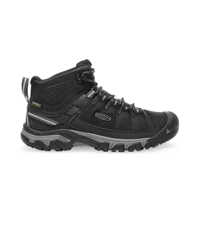 keen targhee exp mid black steel grey waterproof men's hiking boots