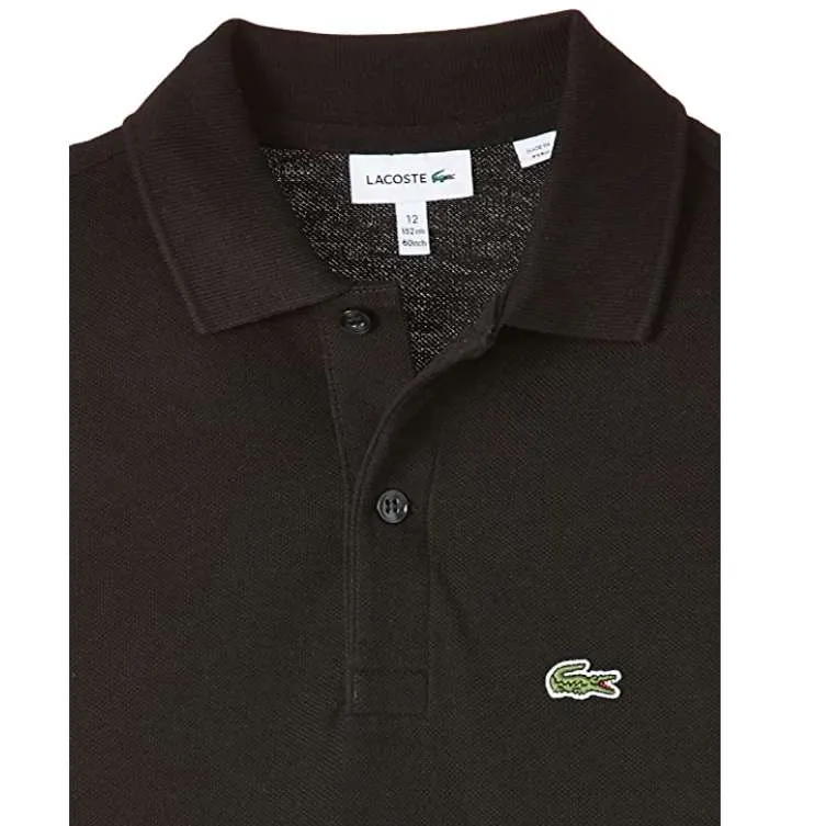 Lacoste Boys Short Sleeve Classic Pique Polo Shirt (Black)