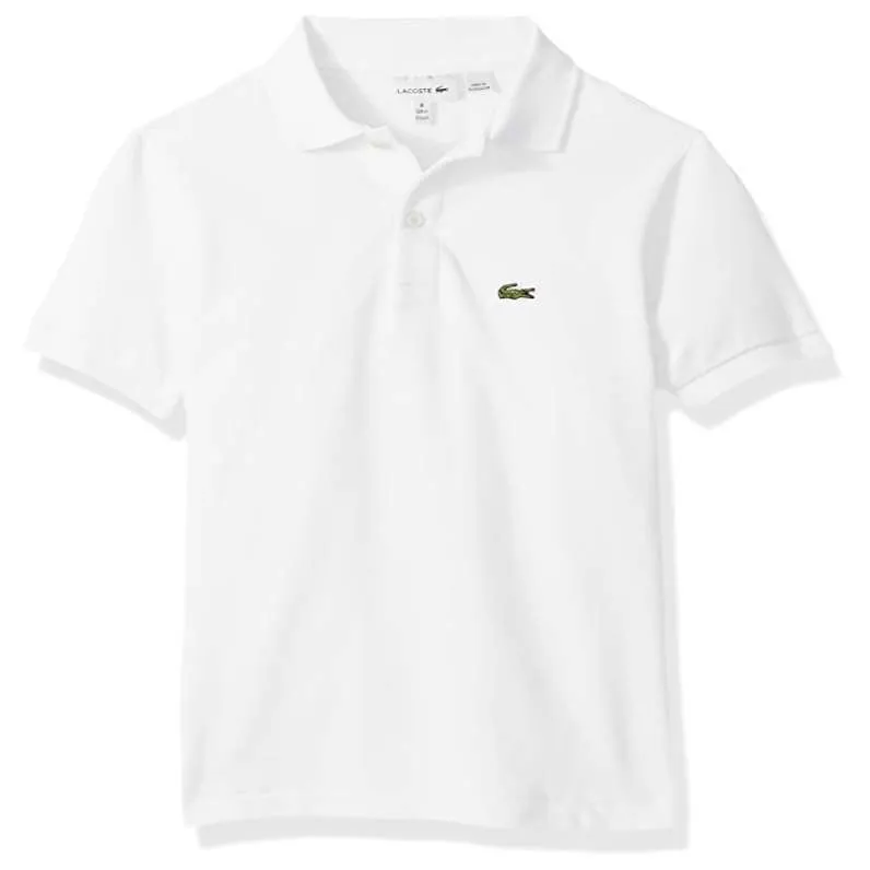 Lacoste Boys Short Sleeve Classic Pique Polo Shirt (White)