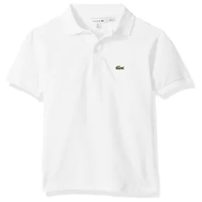 Lacoste Boys Short Sleeve Classic Pique Polo Shirt (White)