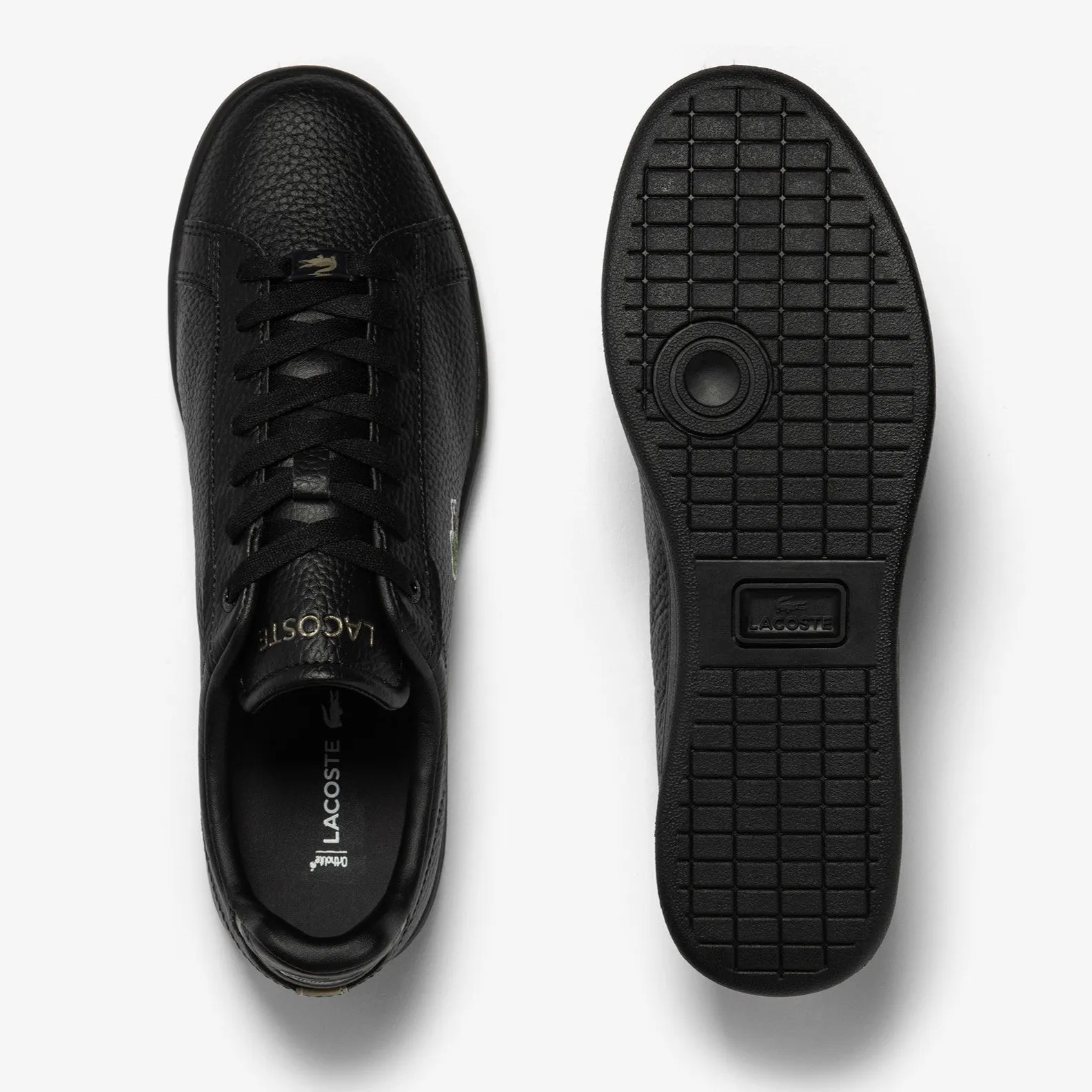 LACOSTE Carnaby Pro Leather Sneakers for Men - Black/Black